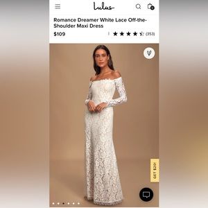 Romance Dreamer White Lace Off-the-Shoulder Maxi Dress